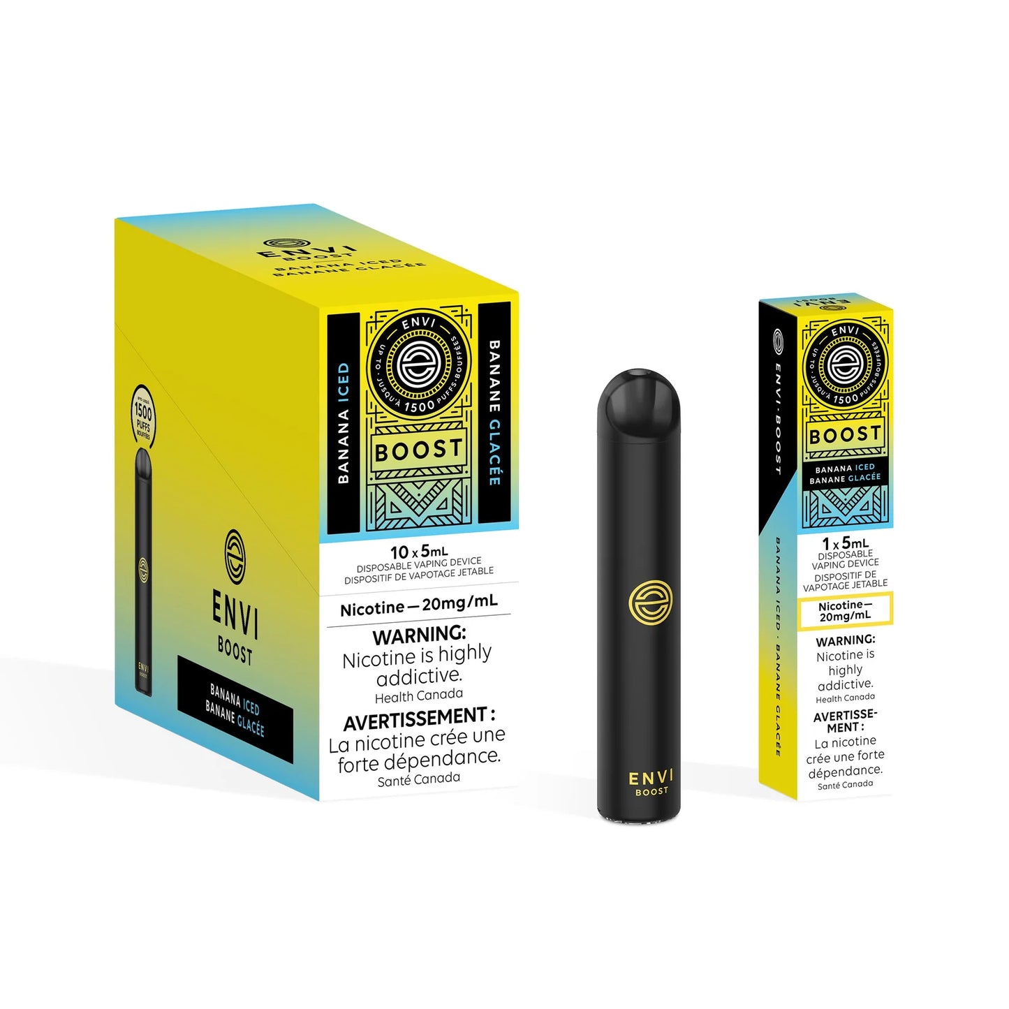 ENVI BOOST - Banana Iced 2% (1500 PUFF)